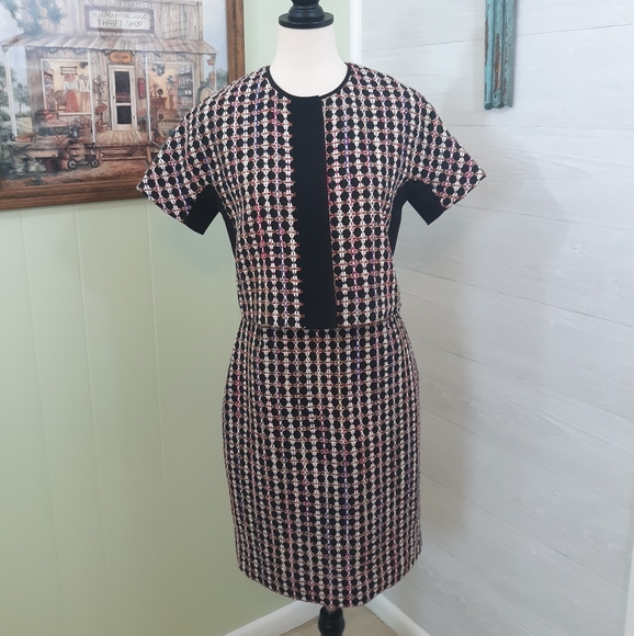 Carlisle silk blend top skirt set suit sz 0 2 *D2 - Picture 1 of 8